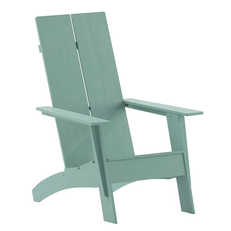 Flash Furniture Sawyer Modern 2-Slat Back Adirondack All-Weather Lounge Chair