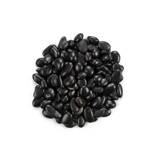 MSI Black Polished Pebbles 0.5 cu. ft . per Bag (0.25 in. to 0.5 in.) Bagged Landscape Rock (55 bagsCovers 22.5 cu. ft.) QBLK1.2POL40FP