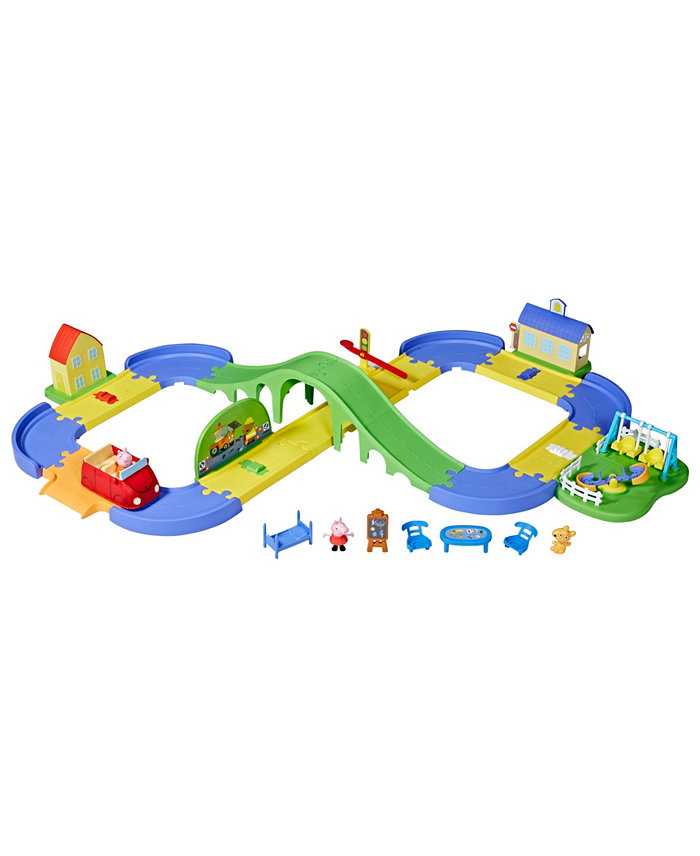 Peppa Pig All Around Peppas Town Set with Adjustable Track  Car