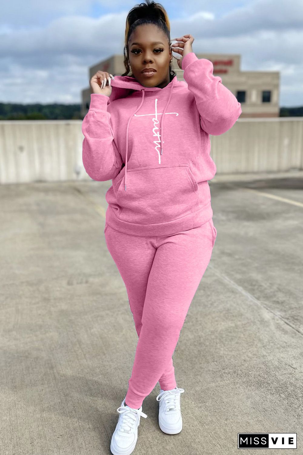 Plus Size Hoodies Sweatshirt Pants Tracksuit