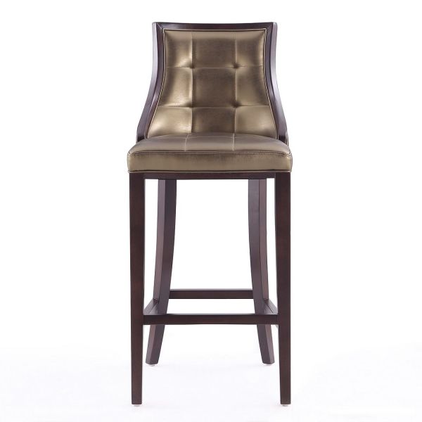 Fifth Avenue Bar Stool in Bronze and Walnut