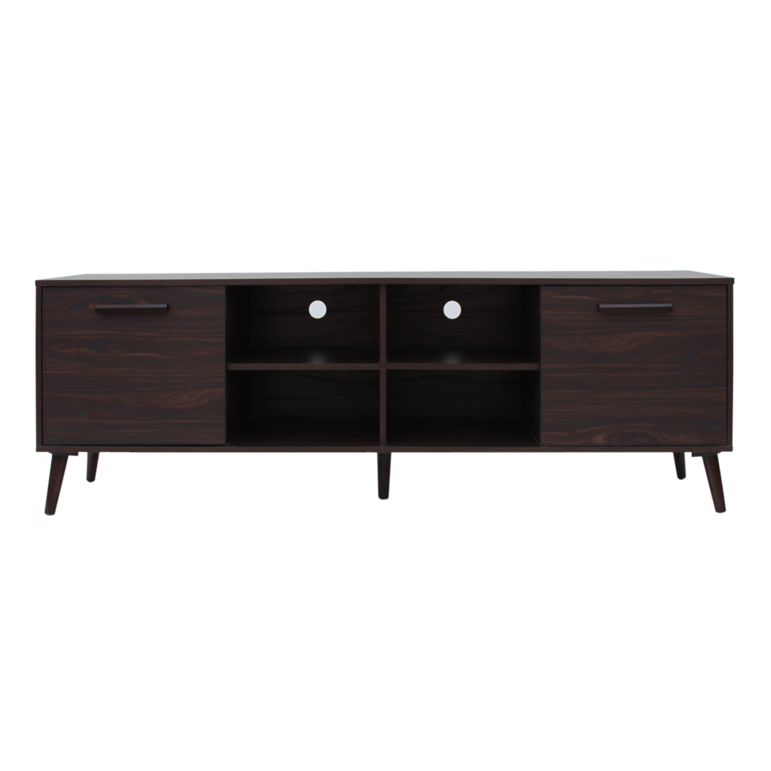 Owensmouth Mid Century Modern 2 Cabinets & Shelves TV Stand