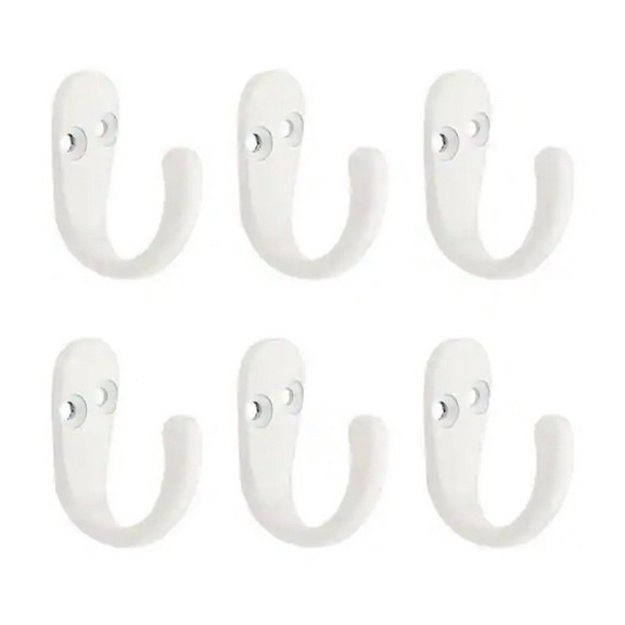 Liberty Hardware (6 Pack) Single Robe Hook White