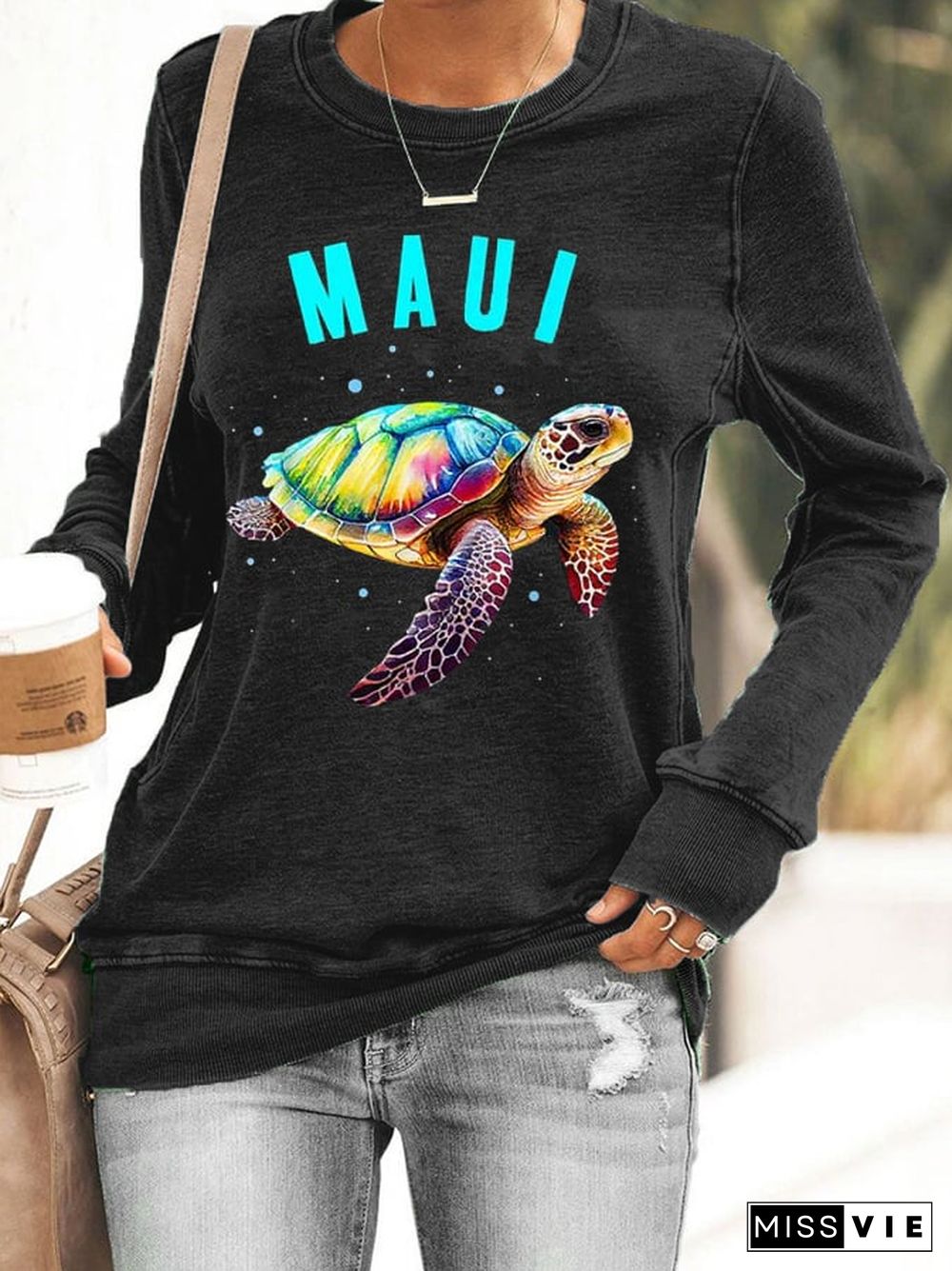 Women's Maui Hawaii Sea Turtle Sweatshirt