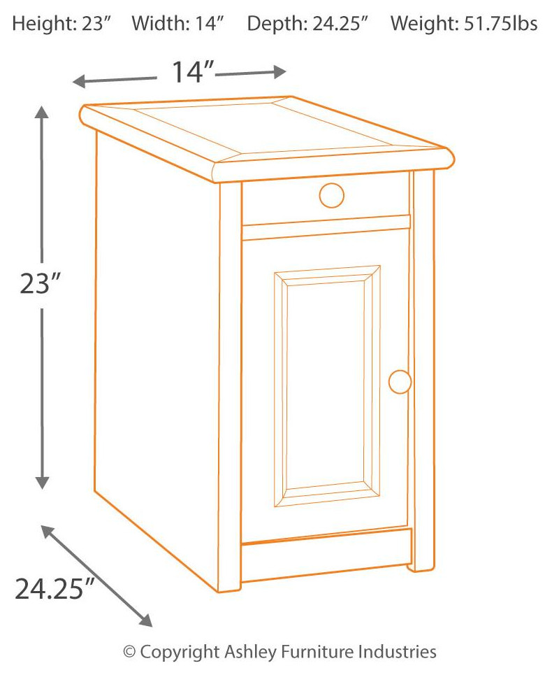 Bolanburg Chairside End Table with USB Ports  ampOutlets   Farmhouse   Side Tables And End Tables   by Ashley Furniture Industries  Houzz