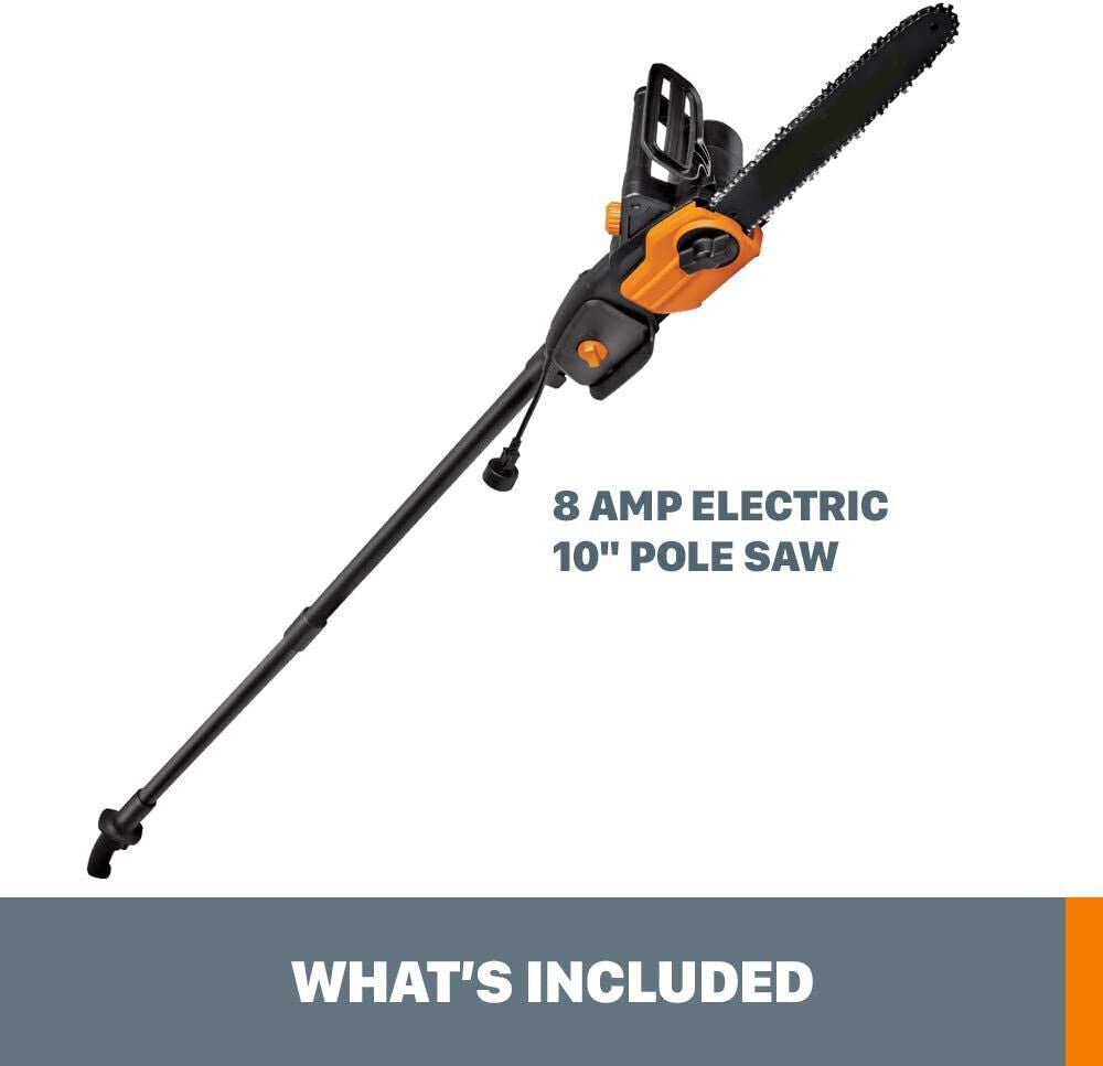 Powerful 2-In-1 Electric Pole Saw Chainsaw Trimmer With Auto-Tension