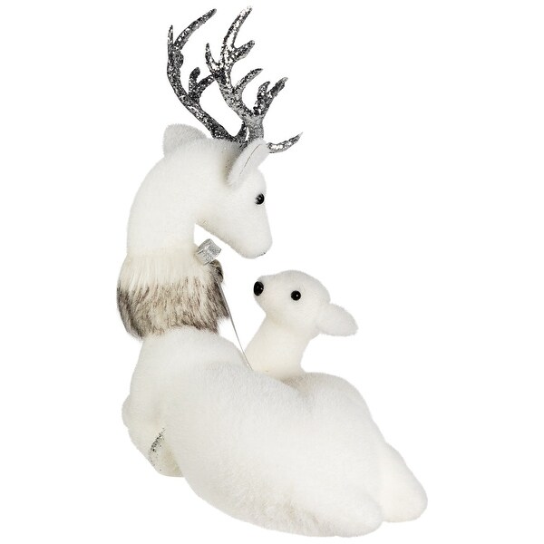 Laying Reindeer Mom and Calf Christmas Figurine