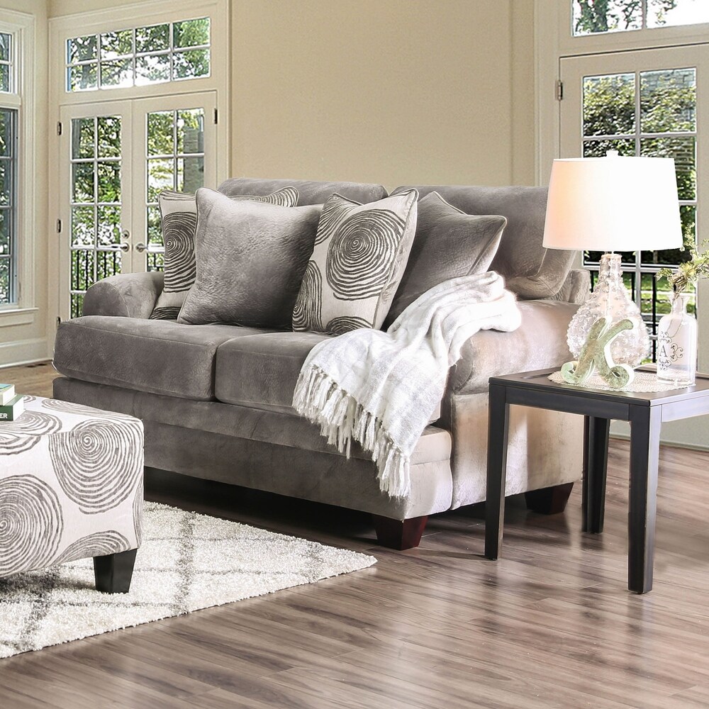 Jeta Transitional Microfiber Padded 2 Piece Living Room Set by Furniture of America