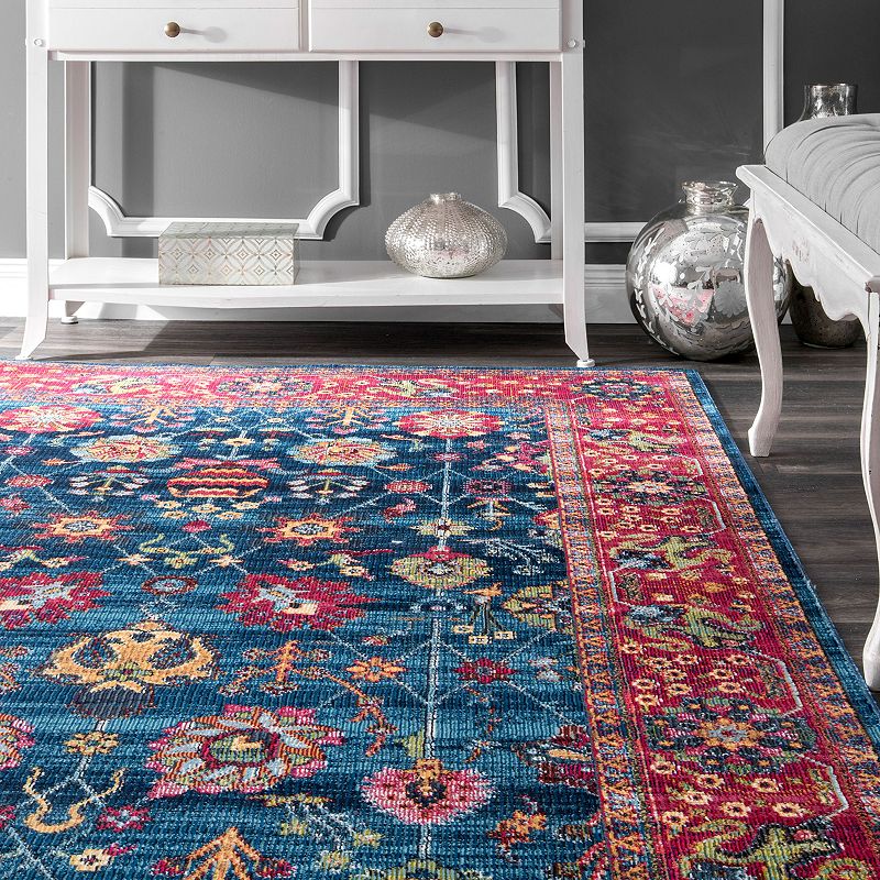 nuLOOM Classic Tinted Framed Floral Rug