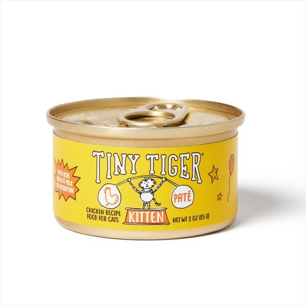 Tiny Tiger， Kitten Classic， Chicken Pate Recipe， Canned Cat Food， 3oz，case of 24