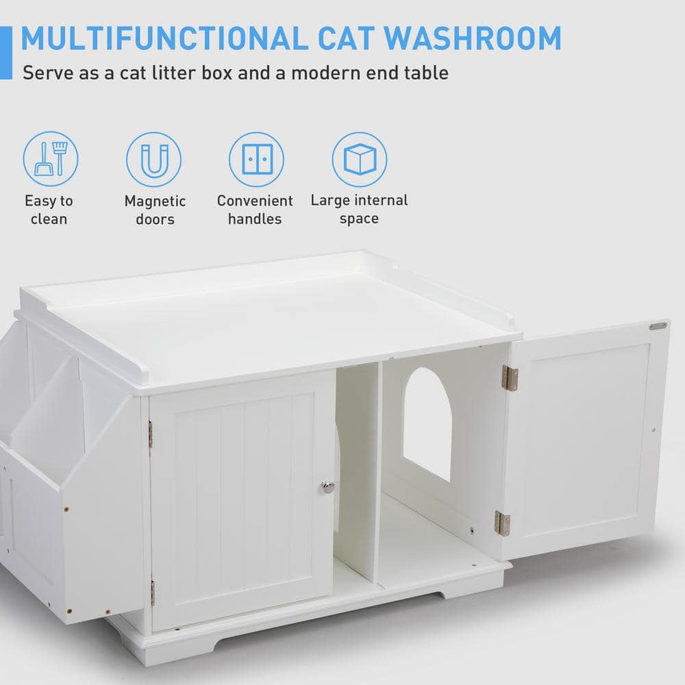 COZIWOW Large Cat House Litter Box Enclosure Hidden Kitty Washroom CW12U0482