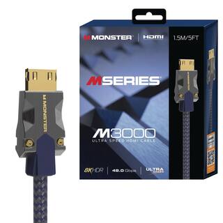 Monster 5 ft. M-3000 Ultra-Speed HDMI Cable 48 GBPS 8K HDR Resolution 24K Gold Platted Connectors MHV1-1018-US