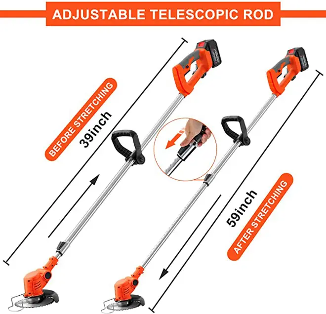 Dropshiping Powerful 12/24/36V String Trimmer Cordless Adjustable Weed Wacker Lightweight Grass Trimmer for Lawn Trimming