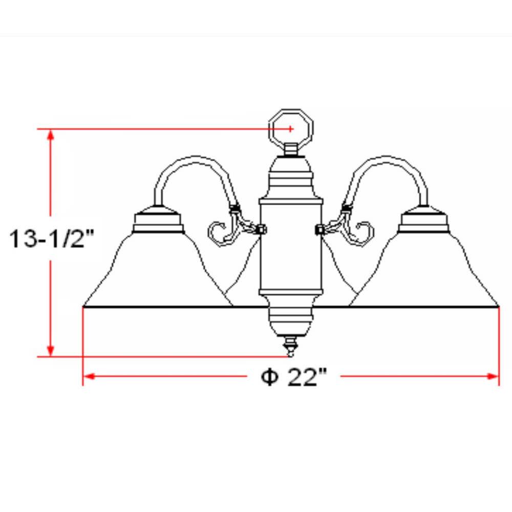 Design House Millbridge 3-Light Satin Nickel Chandelier