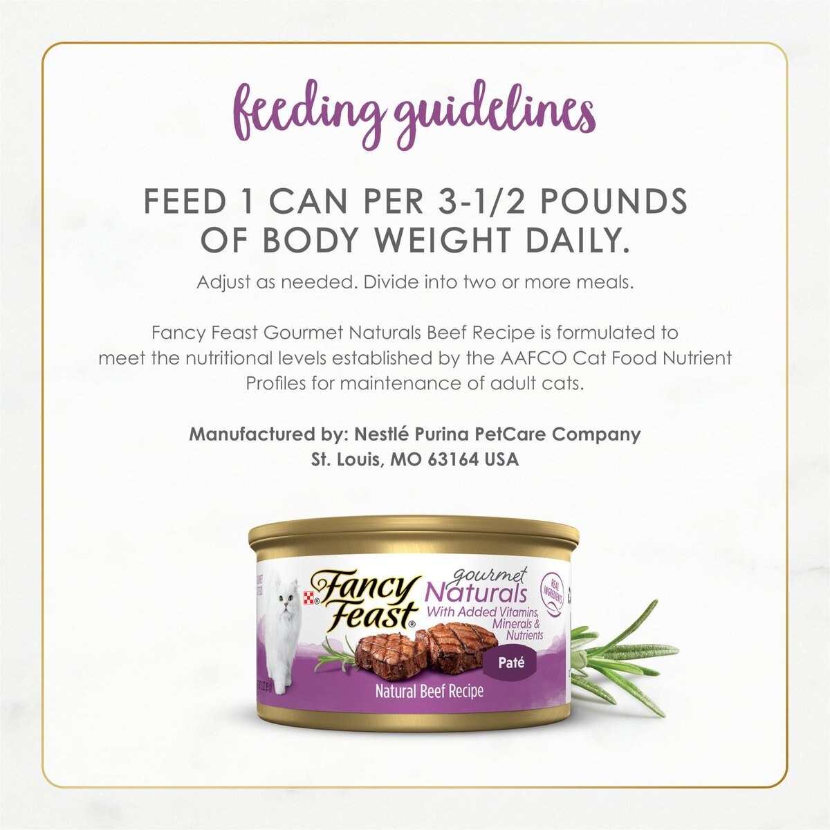 Fancy Feast Gourmet Naturals Beef Recipe Pate Canned Cat Food