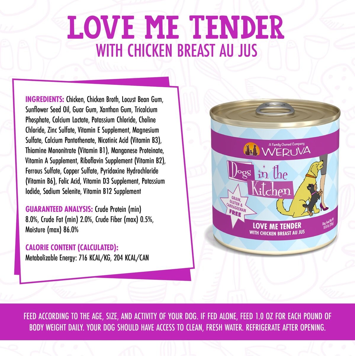 Weruva Dogs in the Kitchen Love Me Tender with Chicken Breast Au Jus Grain-Free Canned Dog Food