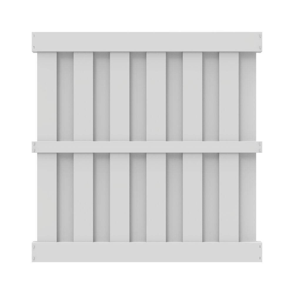 Barrette Outdoor Living Whitney 6 ft. x 6 ft. White Vinyl Shadowbox Fence Panel 73045694