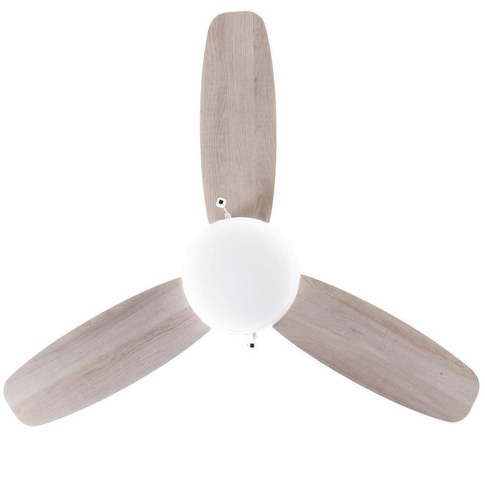 Hampton Bay Ashby Park 44 in. White Color Changing Integrated LED Matte White Indoor Ceiling Fan with Light and 3 Reversible Blades 59248