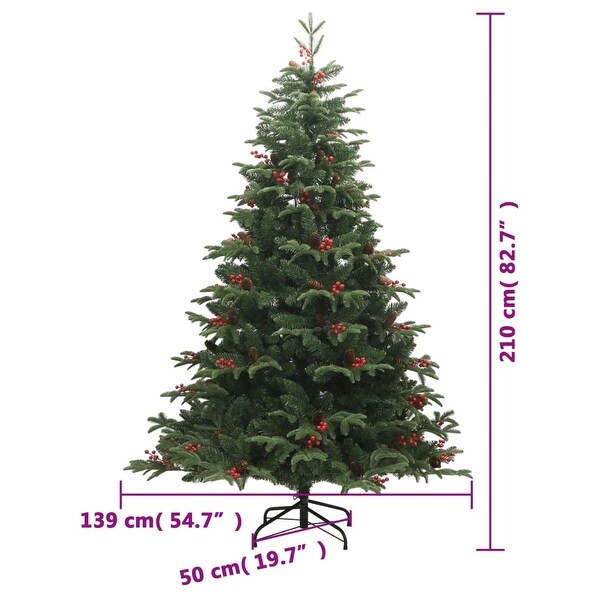 vidaXL Christmas Tree with Cones and Berries Artificial Hinged Christmas Tree