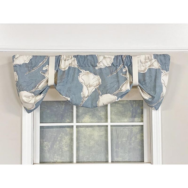 RLF Home Calla Suspender Valance Rod Pocket， Ribbon Ties