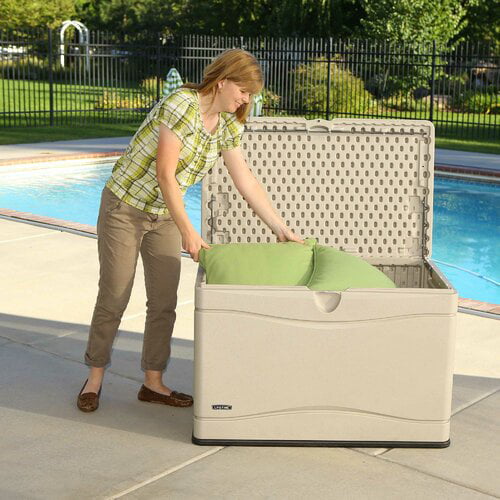 Lifetime Heavy-Duty 80 Gallon Plastic Deck Box, Beige