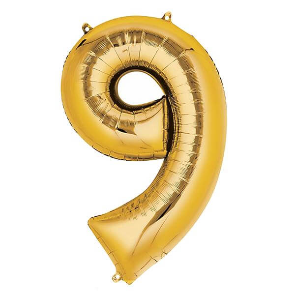 Shiny Metallic Gold Mylar Foil Helium/Air Number and Letter Balloons 40