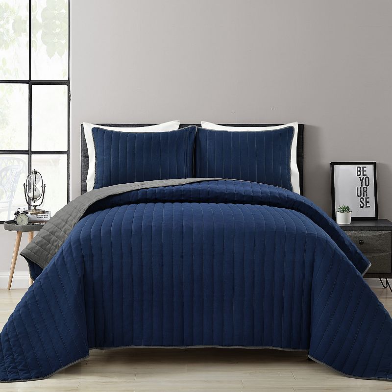 Lush Decor Soft Stripe All Season Quilt Set