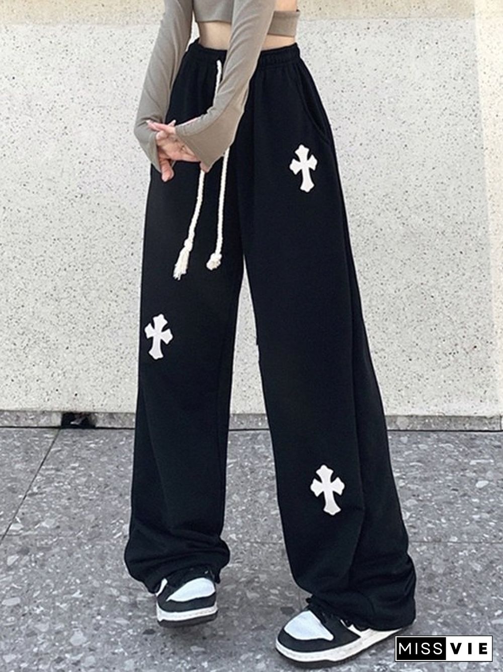 Cross Patch Baggy Sweatpants