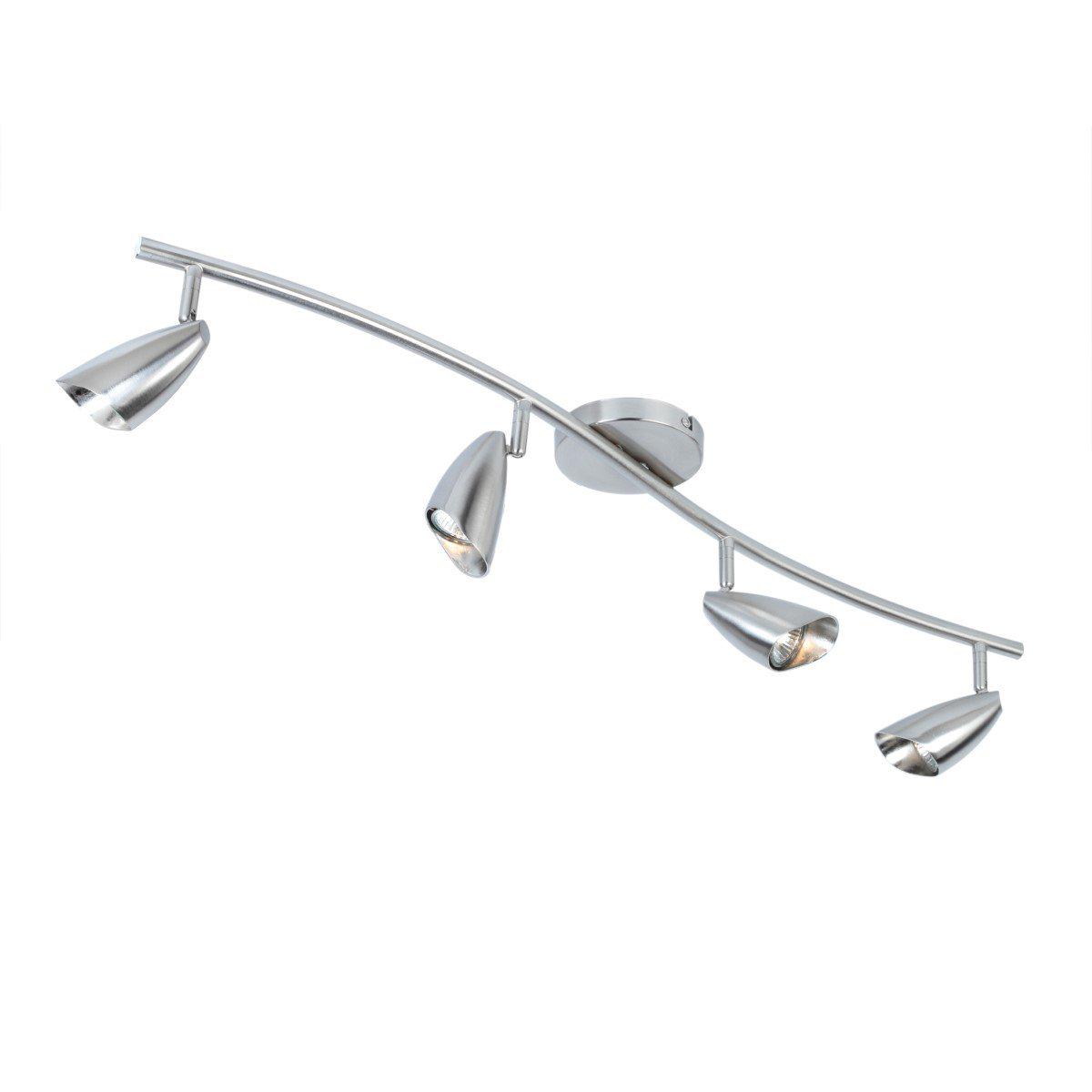 Globe Electric Grayson 4Light SShape Track Lighting Kit Brushed Steel Finish 4 Bulbs Included 59066  Crowdfused