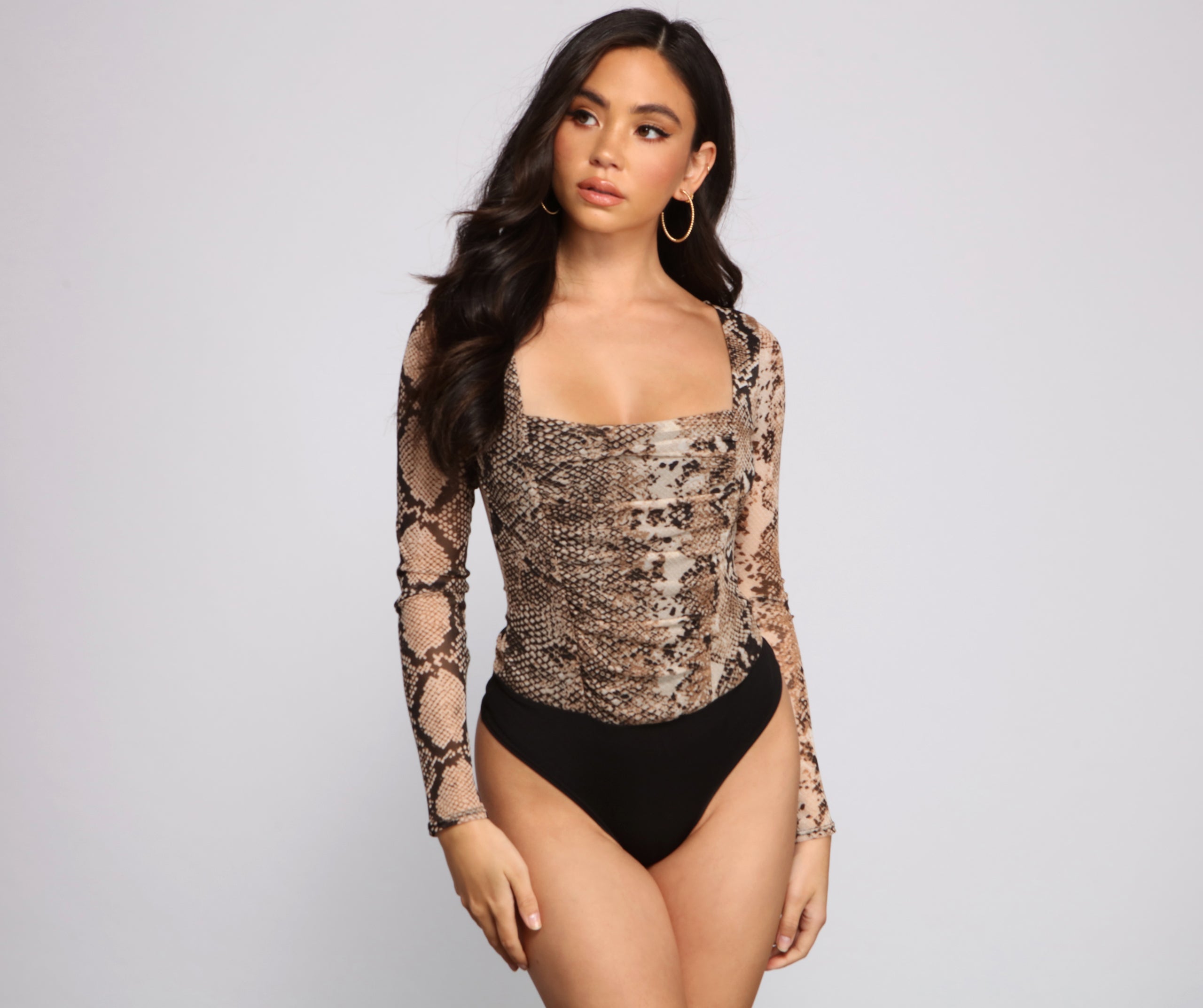 Trendy Stunner Snake Print Bodysuit