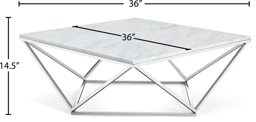 Skyler Chrome Coffee table   Contemporary   Coffee Tables   by HedgeApple  Houzz