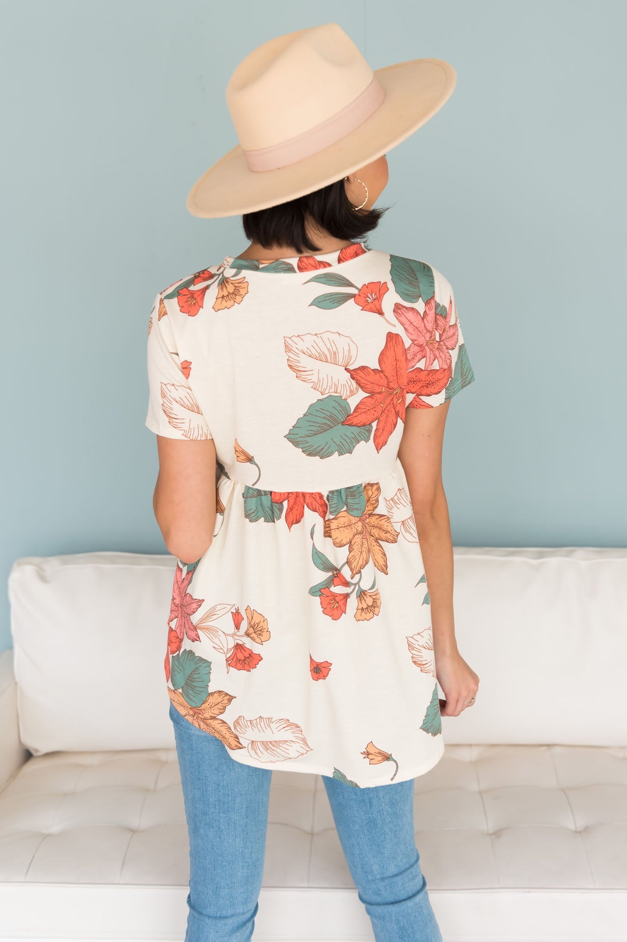 Breezy Floral Modest Babydoll Top