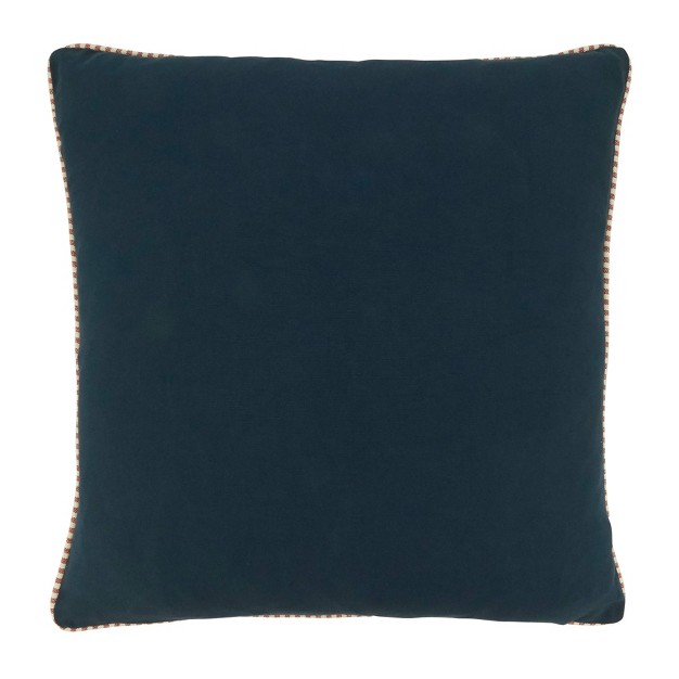 Poly Filled With Anchor And Rope Design Square Throw Pillow Navy Blue Saro Lifestyle