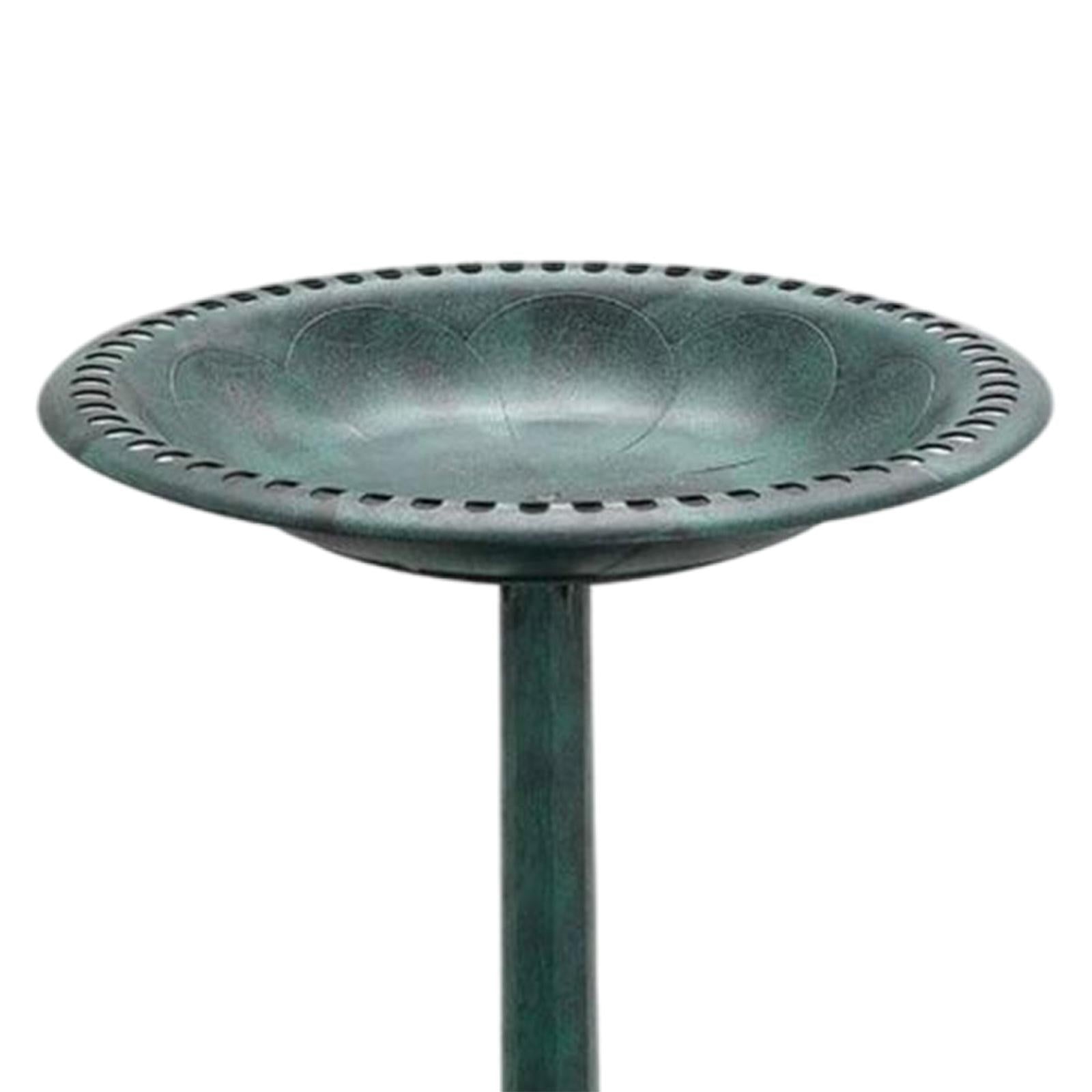 Outdoor Garden Bird Bath Weather Resistant Rustic Standing Decoration Birdbaths green