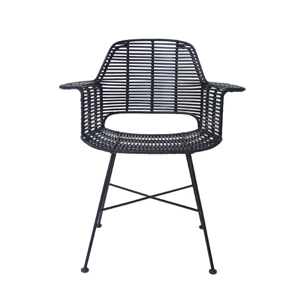 Rattan tub chair - black