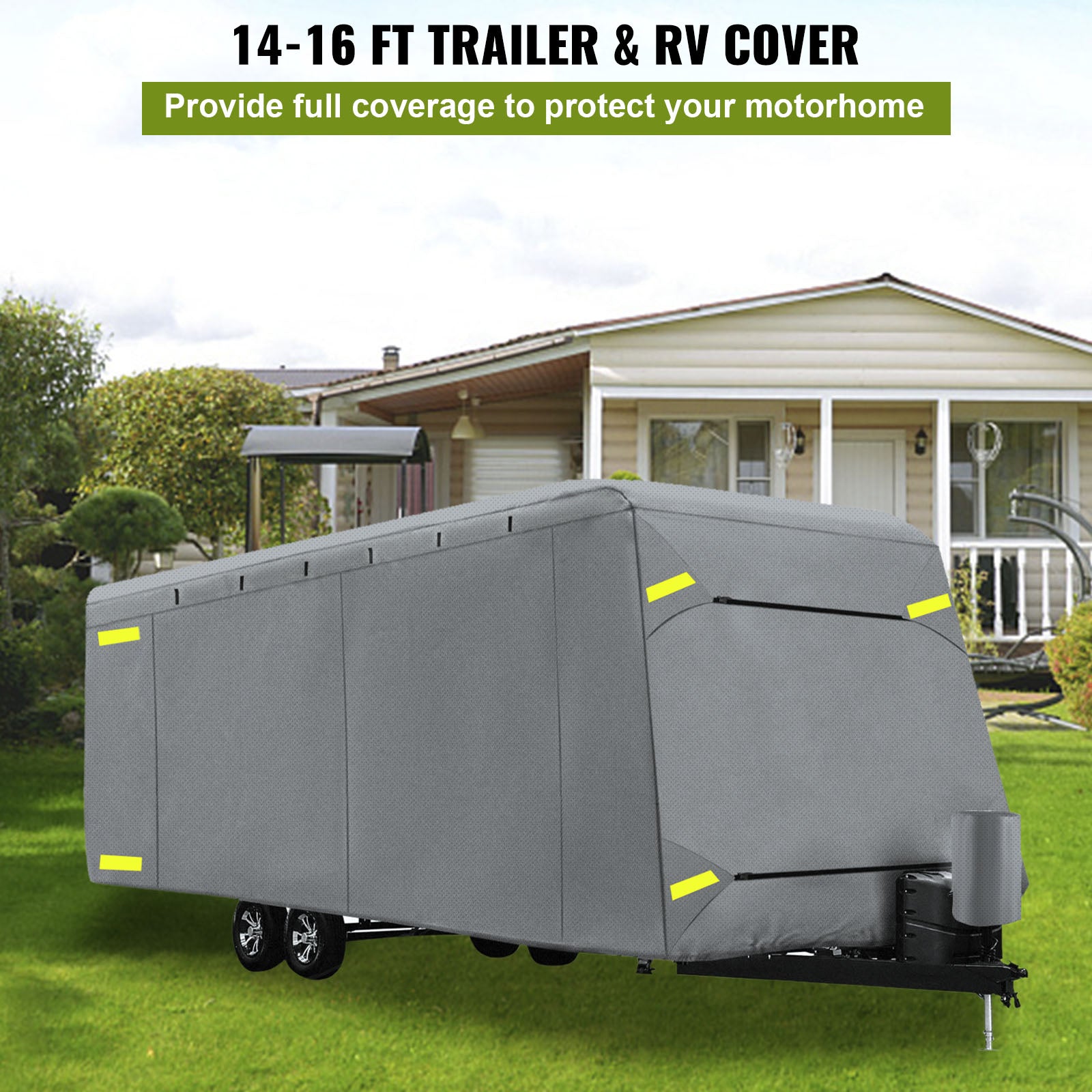 BENTISM RV Cover RV Trailer Cover 14'-16' Waterproof Camper Travel Trailer Cover