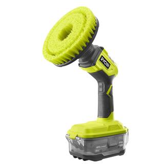 RYOBI ONE+ 18V Cordless Compact Power Scrubber Kit with 2.0 Ah Battery and Charger P4510K