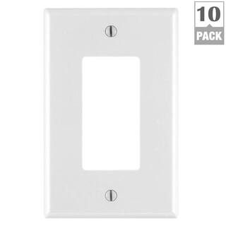 Leviton Decora 1-Gang White DecoratorRocker Midway Nylon Wall Plate (10-Pack) M52-0PJ26-0WM