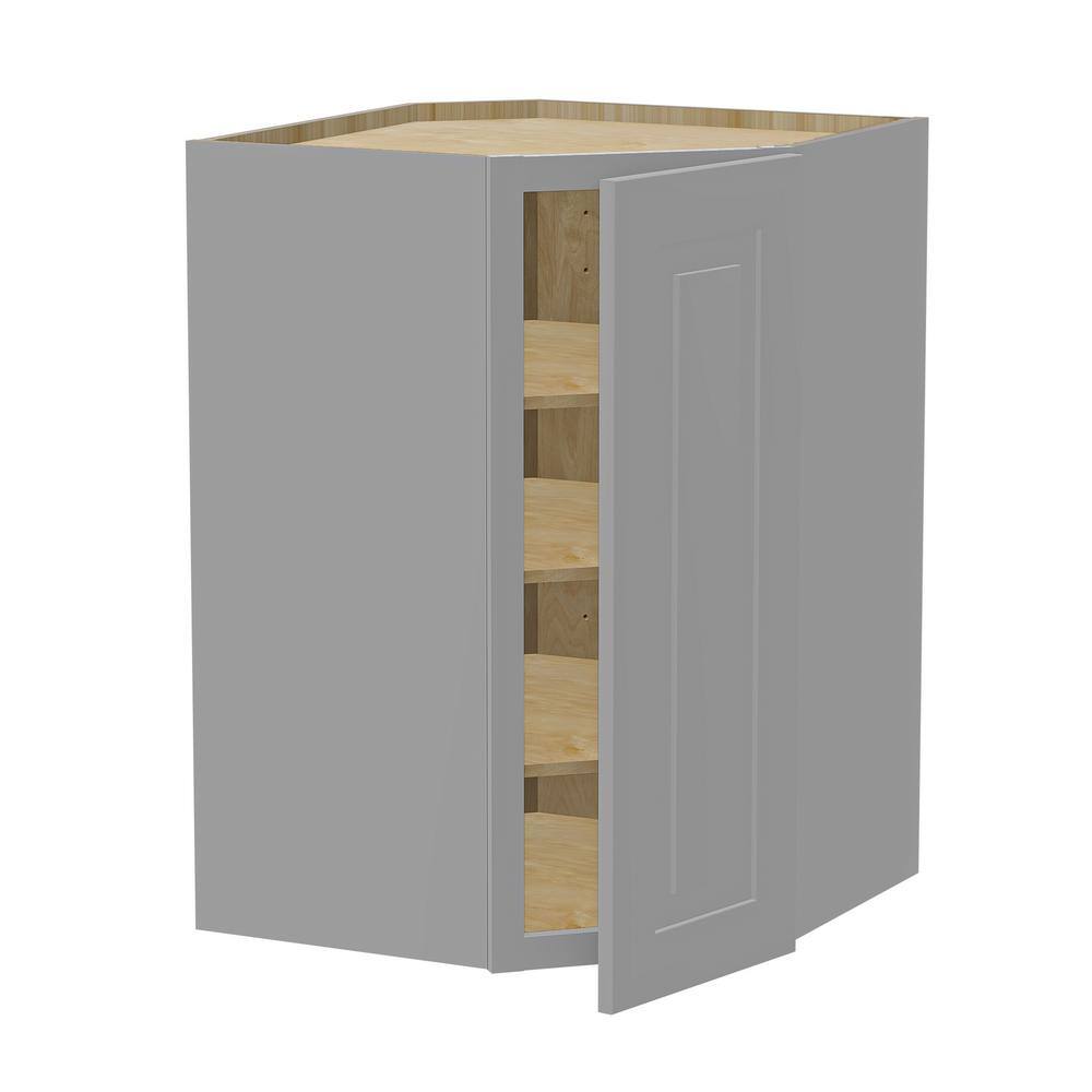 Home Decorators Collection Grayson Pearl Gray Plywood Shaker Stock Assembled Corner Kitchen Cabinet Diagonal Soft Close 24 in. x 36 in. x 12 in. WA2436L-GPG