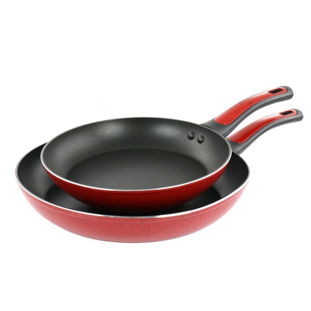 Oster Claybon 8 Inch And 10 Inch Nonstick Frying Pan Set In Speckled Red