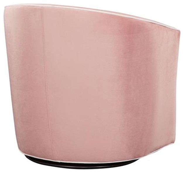 Pemberly Row Modern Pink Finish Blush Velvet Swivel Accent Chair   Contemporary   Armchairs And Accent Chairs   by Homesquare  Houzz