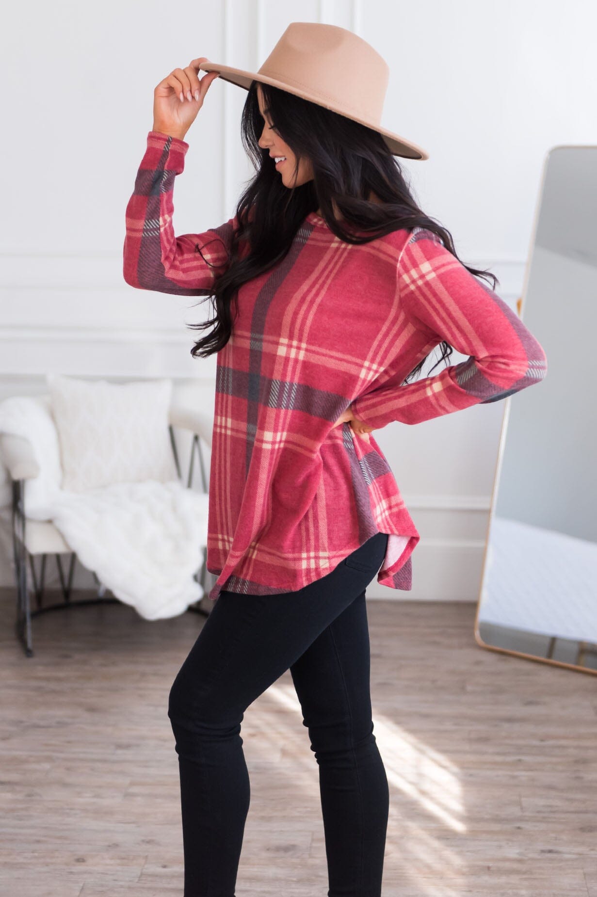 You Had Me At Plaid Modest Top