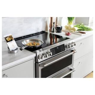 Cafe 30 in. 5.7 cu. ft. Slide-In Smart Electric Range with Convection in Stainless Steel Self Clean CHS900P2MS1