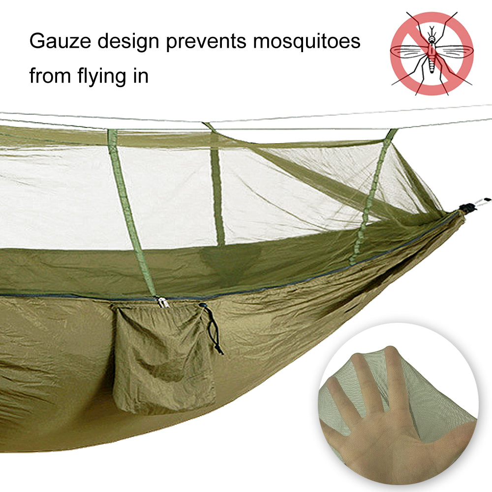 Camping Hammock with Mosquito Net, DIDADI 2 IN 1 USE Triangle Hammock, Double & Single Portable Outdoor Hammocks, Nylon Hammock Tent for Adventures Hiking Backpacking