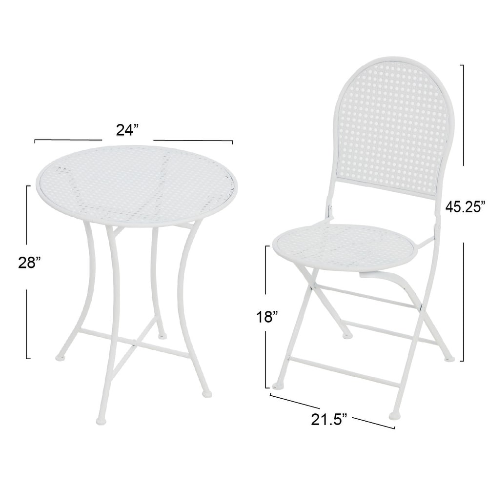 Outdoor Bistro Patio Set with Table and 2 Folding Chairs