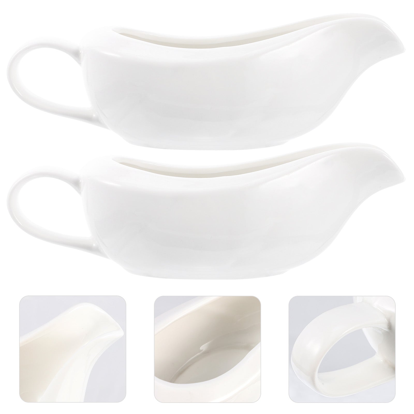 Nuolux Sauce Bowl Gravy Boat Dish Boats Saucier Pourer Dressing Spoon Salad Ceramic Server Pepper Servingwestern