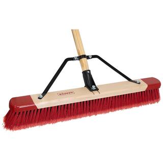 HARPER 24 in. Premium All-Purpose HardwoodSteel Handle Push Broom for Dust and Gravel 20201040