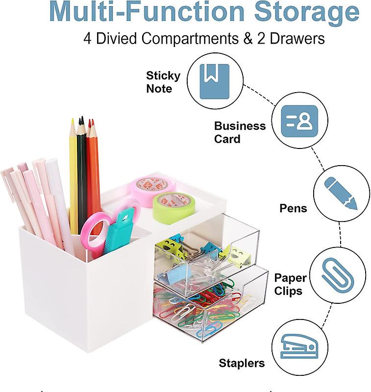 Plastic Desk Organizer Pen Holder and Makeup Organizer for Office School Home