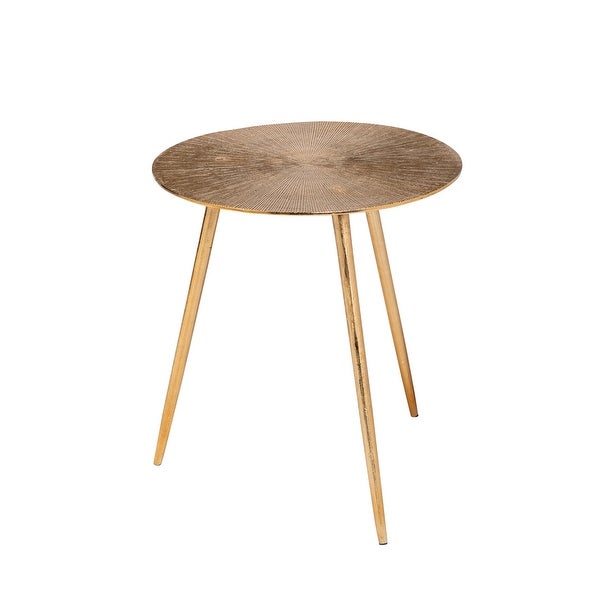 Reva II Gold Cast Aluminum Round Accent Table