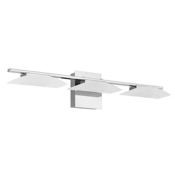 Eglo Metrass 3 LED Vanity Light w/ Chrome Finish and Satin Plastic Shade